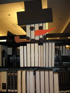 A book snowman.