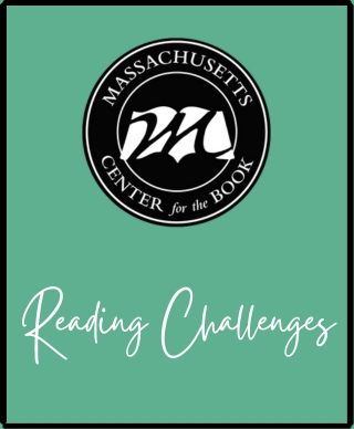 Mass Center for the Book Logo above the words Reading Challenges all on a teal green background