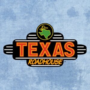 Texas Roadhouse logo on a blue denim background