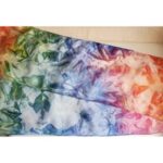 Tie-dyed multi-colored silk scarf