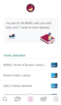 Screencap of Libby App Your Libraries Page