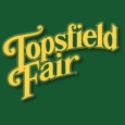 Words Topsfield Fair in yellow on a forest green background