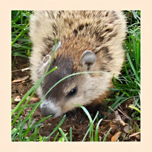 Groundhog in green grass